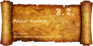Mazur Kenese névjegykártya